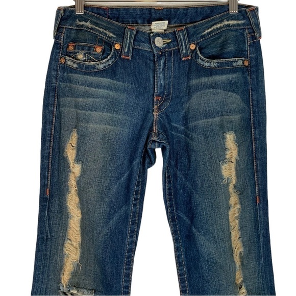 True Religion Distressed Bobby Flare Leg Jeans Size 31 - Picture 3 of 9